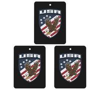 Ea-gles U.s. Flag 3 Pcs Automotive Air Fresheners Mirror Aromatherapy Tablets Ornament Car Fragrance Scented Cards Square