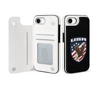 Ea-gles U.s. Flag Cell Phone Flip Case Compatible with iPhone 16/16 Plus/16 Pro/16 Pro Max/16 E/SE4 Soft Protective Shell