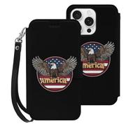 Ea-gles U.S. Flag Cell Phone Front Flip Case Compatible with iPhone 16/16 Plus/16 Pro/16 Pro Max/16 E Soft Protective Shell