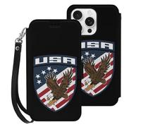 Ea-gles U.s. Flag Cell Phone Front Flip Case Compatible with iPhone 16/16 Plus/16 Pro/16 Pro Max/16 E Soft Protective Shell