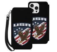 Ea-gles U.s. Flag Cell Phone Front Flip Case Compatible with iPhone 16/16 Plus/16 Pro/16 Pro Max/16 E Soft Protective Shell