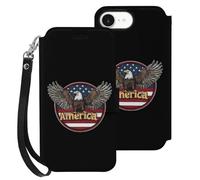 Ea-gles U.S. Flag Cell Phone Front Flip Case Compatible with iPhone 16/16 Plus/16 Pro/16 Pro Max/16 E Soft Protective Shell