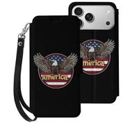 Ea-gles U.S. Flag Cell Phone Front Flip Case Compatible with iPhone 17/17 Air/17 Pro/17 Pro Max Soft Protective Shell