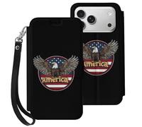 Ea-gles U.S. Flag Cell Phone Front Flip Case Compatible with iPhone 17/17 Air/17 Pro/17 Pro Max Soft Protective Shell