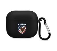 Ea-gles U.s. Flag Compatible with Airpods 3 Case TPU Scratch-Resistant Drop-Proof Protective Cover with Keychain