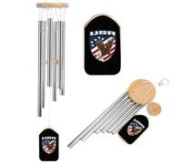 Ea-gles U.s. Flag Funny Wind Chimes for Outside Calming Sound for Patio Garden Yard Home Decor
