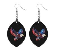 Ea-gles U.S. Flag Glitter Artistic Wooden Earrings Pendant Vintage Earring Hooks Trendy Vacation Dangle Boho Eardrop Star