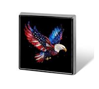 Ea-gles U.S. Flag Glitter Square Metal Brooches 1 Inch Memorial Badges Exquisite Decorations Pins for Clothing