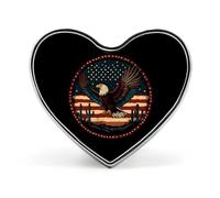 Ea-gles U.S. Flag Heart Metal Brooches 1 Inch Memorial Badges Exquisite Decorations Pins for Clothing