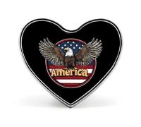Ea-gles U.S. Flag Novelty Brooches & Pins Heart Personalised Metal Lapel Badge With Butterfly Clutch Clasp