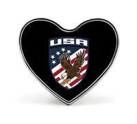 Ea-gles U.s. Flag Novelty Brooches & Pins Heart Personalised Metal Lapel Badge With Butterfly Clutch Clasp