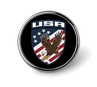 Ea-gles U.s. Flag Novelty Brooches & Pins Round Personalised Metal Lapel Badge With Butterfly Clutch Clasp