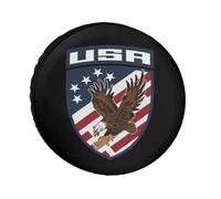 Ea-gles U.s. Flag Spare Tire Cover Waterproof Oxford Cloth Adjustable Foldable Wheel Protector