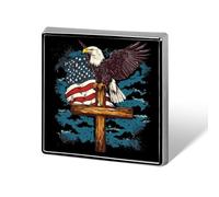 Ea-gles U.S. Flag Square Metal Brooches 1 Inch Memorial Badges Exquisite Decorations Pins for Clothing