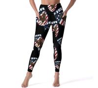 Ea-gles U.s. Flag Women's Yoga Leggings High Waist Activewear Trousers with Pockets Comfort Workout Pants M