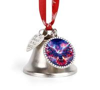 Ea-gles US 4th of July Funny Christmas Bell Ornaments Wing And Heart Christmas Bells with Red Rope for Weddings Parties