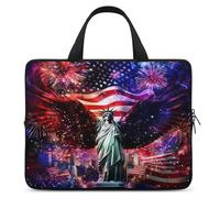 Ea-gles Wings Firework U.S. Flag Funny Laptop Sleeve Case with Carry Handle Waterproof Protective Computer Cover 10-17 Inch