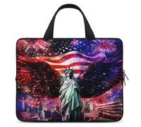 Ea-gles Wings Firework U.S. Flag Funny Laptop Sleeve Case with Carry Handle Waterproof Protective Computer Cover 10-17 Inch