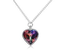 Ea-gles Wings Firework U.S. Flag Pet Urns Necklace Jewelry Printed Heart Pendant Cremation Ashes Necklaces Keepsake with Funnel Kit