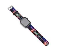 Ea-gles Wings Firework U.S. Flag Silicone Quick Release Watch Band Compatible with IWatch Waterproof Replacement Sport Strap for Men Women