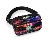 Ea-gles Wings Firework U.S. Flag Unisex Waist Pack Bag Adjustable Bum Bags Travel Money Pouch for Shopping Hiking Cycling