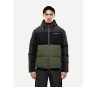 EA7 Athletic Colourblock Hooded Jacket Pure Black Khaki Green - XL