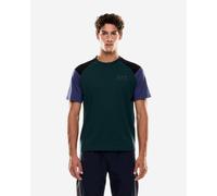 EA7 Athletic Colourblock T-shirt short sleeve pure black blue - XS