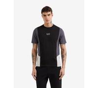 EA7 Color Block Contrast Short Sleeve T-shirt black grey white - M
