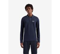 EA7, Core Identity Logo Stripe, long sleeve polo shirt, navy blue - 3XL