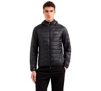 Black Zip-Front Coat with Pockets - male - Emporio Armani EA7 - Winter Jackets - Black - 4XL - Jackets 4XL
