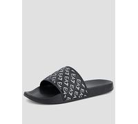 EA7 Emporio Armani All Over Logo Slider, Black, Size 44, Men Black