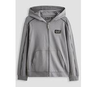 EA7 Emporio Armani Boys Train Logo Series Tape Hoodie, Grey, Size 14 Years Grey