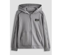 EA7 Emporio Armani Boys Train Logo Series Tape Hoodie, Grey, Size 8 Years Grey