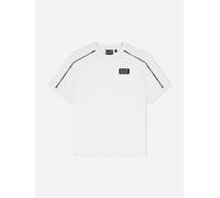 EA7 Emporio Armani Boys Train Logo Tape T-Shirt in Ivory - Ivory - 14 Yrs