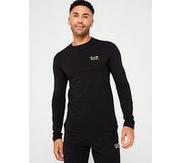 EA7 Emporio Armani Core ID Logo Long Sleeve T-Shirt - Black, Black, Size 3Xl, Men Black