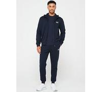 EA7 Emporio Armani Core Id Zip Hoodie Fleece Tracksuit, Dark Blue, Size M, Men Dark Blue