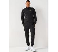EA7 Emporio Armani EA7 Core ID Zip Funnel Neck Tracksuit, Black, Size M, Men Black
