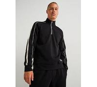 EA7 Emporio Armani EA7 Train Logo Series Tape Shoulder 1/4 Zip Sweat - Black, Black, Size M, Men Black