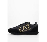 EA7 Men's Big Logo Trainers, Black/Gold, 9 UK