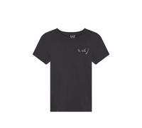 Ea7 Emporio Armani rhinestone-embellished logo-patch T-shirt - Black XS-M