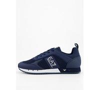 EA7 Emporio Armani Side Logo Mesh & Pu Runner Trainers, Navy, Size 7, Men Navy