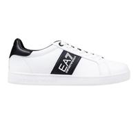 EA7 Emporio Armani Sneakers, Black and White, Classic Design with Side Logo, White Laces, White Black, 10 UK