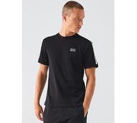 EA7 Emporio Armani Train Logo Series Tape Shoulder T-Shirt - Black, Black, Size 3Xl, Men Black