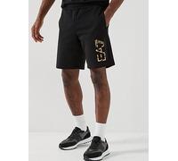 EA7 Emporio Armani Train Premium Gold Logo Shorts, Black, Size 3Xl, Men Black