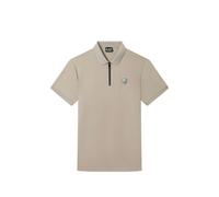 Ea7 Emporio Armani Train Premium Shield zip-fastening logo-patch polo shirt - Neutrals XXL