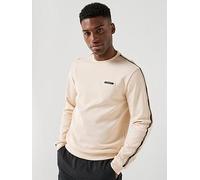 EA7 Emporio Armani Train Taped Sleeve Crew Neck Sweatshirt, Cream, Size L, Men Cream