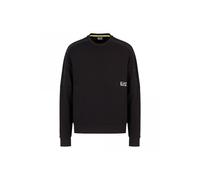 EA7 Logo Series Mens Cotton Crew Neck Sweatshirt Size: Extra Large, Colour: Black
