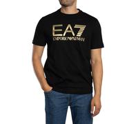 EA7 Men's Big Logo T-Shirt, Black/Gold, XXL