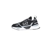 EA7 Men's Black Sneakers with Grey Details and Lettering Logo in White UK 8, Black, 42 EU