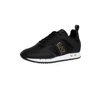 EA7 Men's Carbon Mesh Logo Trainers, Black/Gold/White, 8 UK